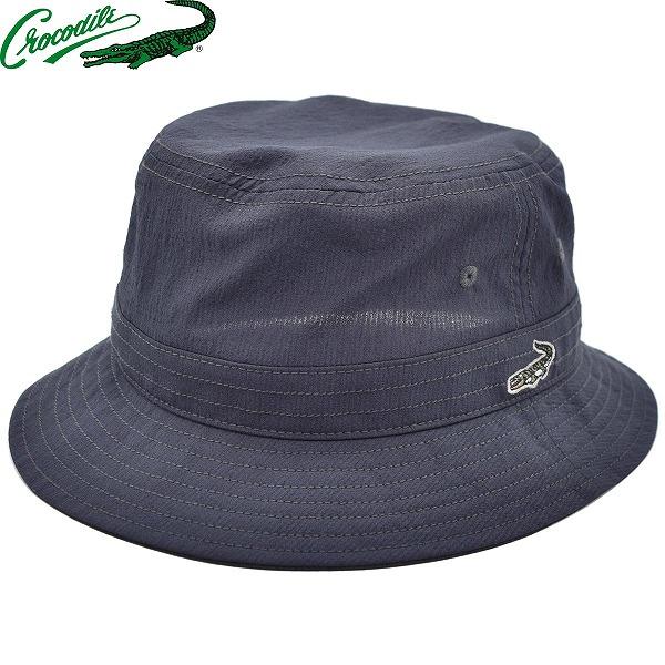 【父の日ギフト】 クロコダイル メンズ バケットハット CROCODILE 吸水速乾 チャコールグレー 紳士 帽子 春夏 HC713