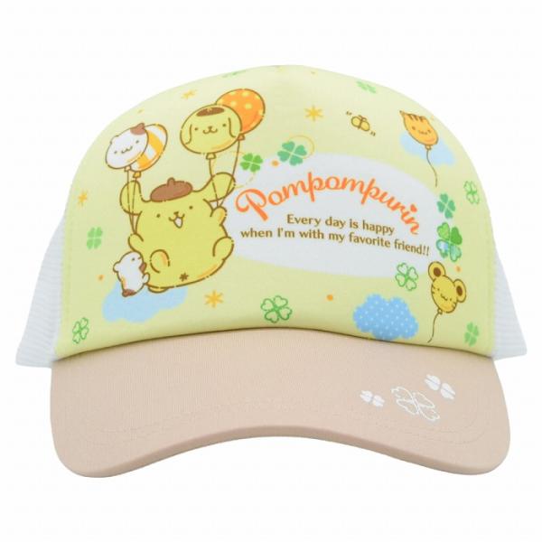 子供 キッズ ジュニア ポムポムプリン メッシュキャップ キャップ