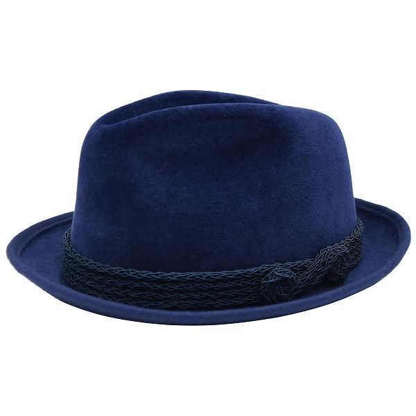 フジハット　中折帽　ネイビー　59 FUJI HAT 【セール 50％OFF 半額】フジハット FujiHat ウール中