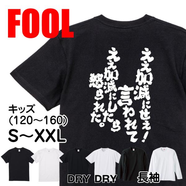 おもしろ Tシャツ メンズ パロディ FOOL 魂心 ええ加減にせぇ！言われてええ加減にしたら怒られた。 漢字 メッセージtシャツ おもしろ