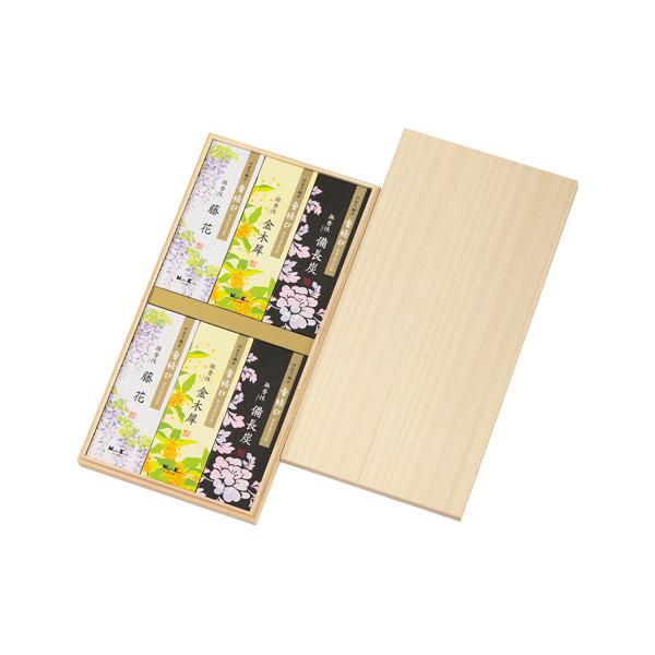 【送料無料】日本香堂 香結び木箱 ＃26950｜自宅用・贈答用・お取り寄せ