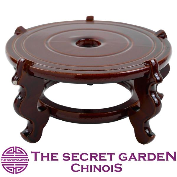 美品 中国製飾り台/梅型・唐木：茶器・鼻炎壺/ハイティ−・シノワズリ 美術