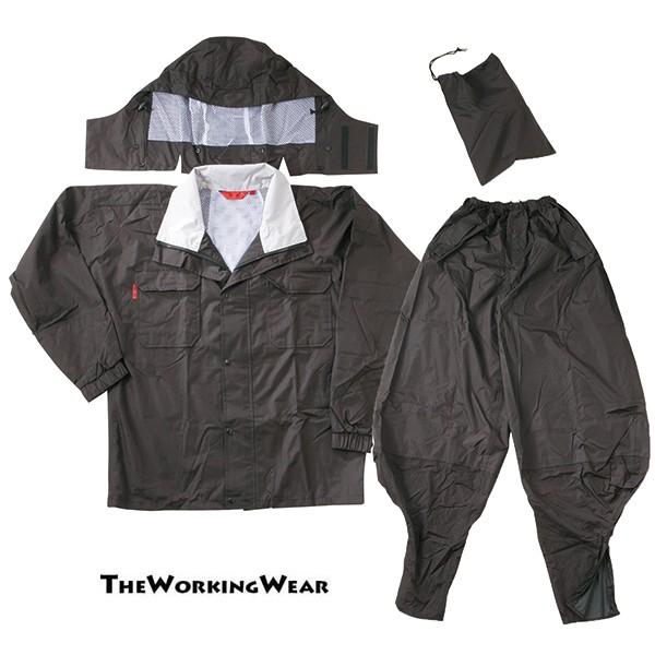 合羽 カッパ 鳶用 作業服 作業着 防水 レインスーツ 2400 45 鳶合羽 ブラック 3lサイズ 2400 45 作業服専門店 The Working Wear 通販 Yahoo ショッピング