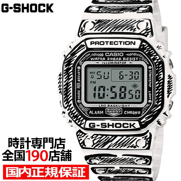 3月27日発売/予約 G-SHOCK Joshua Vides コラボレーションモデル ホワイト DW-5600JV-7JR メンズ 腕時計 電池式 デジタル 樹脂バンド 国内正規品 カシオ