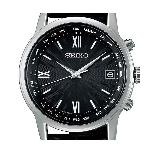 セイコー ブライツ 腕時計 メンズ 電波ソーラー メンズ腕時計 チタン セイコー 革バンド クロコダイル クロコダイル ブラック Sagz105 Sagz105 ザ クロックハウス 店