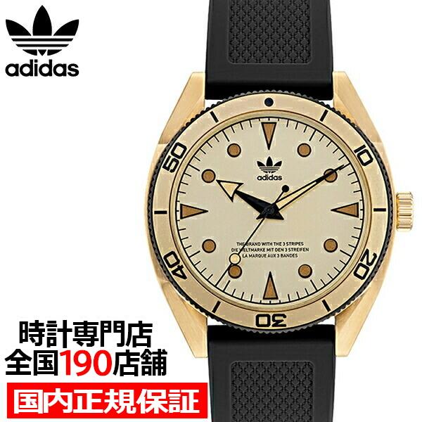 Adidas アディダス Fashion ファッション Edition Two エディション トゥー Aofh202 メンズ 腕時計 クオーツ 電池式 ゴールド ブラック シリコンバンド Aofh202 ザ クロックハウス Plus ヤフー店 通販 Yahoo ショッピング