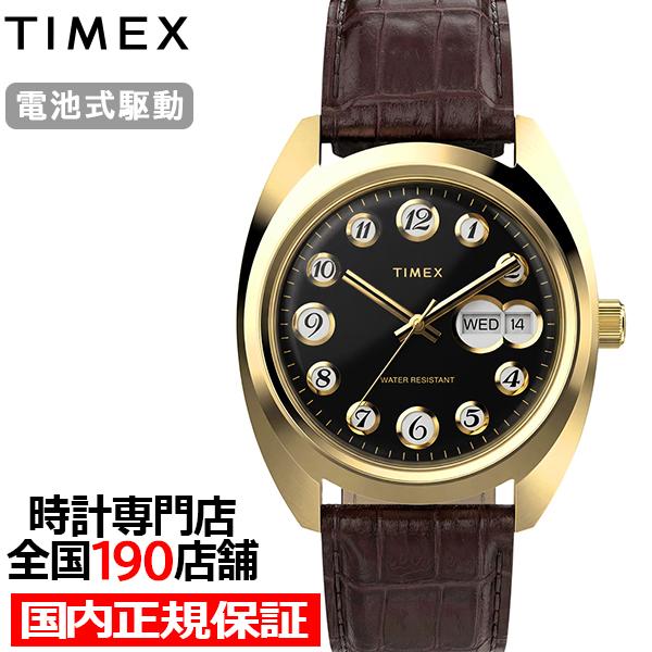 10月2日発売/予約 タイメックス 1976 ロータリーフォン ダイヤル 復刻モデル TW2Y82100 メンズ 腕時計 クオーツ 電池式 3針 革ベルト デイデイト