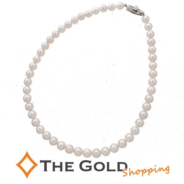 MIKIMOTO パールネックレス 7mm 7.5mm 糸交換済 K14 ホワイトゴールド  