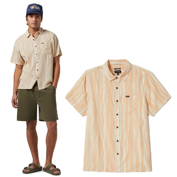 BRIXTON（ブリクストン） シャツ 半袖 メンズ オレンジ系 CRU SLUB S/S