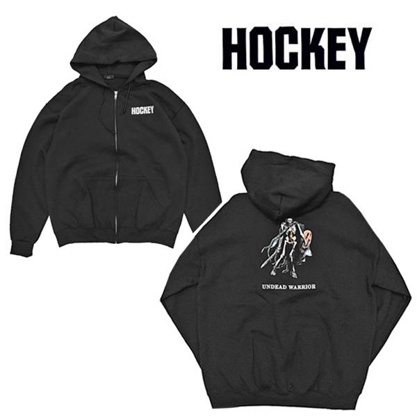 hockey フーディー　パーカー　黒　肉厚 HOCKEY パーカー HOCKEY SKATEBOARD UNDEAD WARRIOR ZIP UP