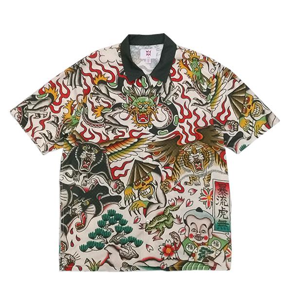SALE  VOLCOM シャツ 半袖 ボルコム メンズ　TOKYO TRUE FEATURED ARTIST YUSUKE SHORT SLEEVE SHIRT （STONE）