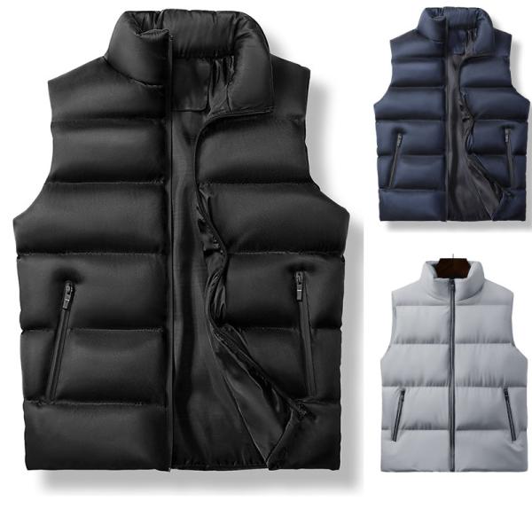 無地 ダウン ベスト Down Vest 中綿ベスト Size L〜4XL : the