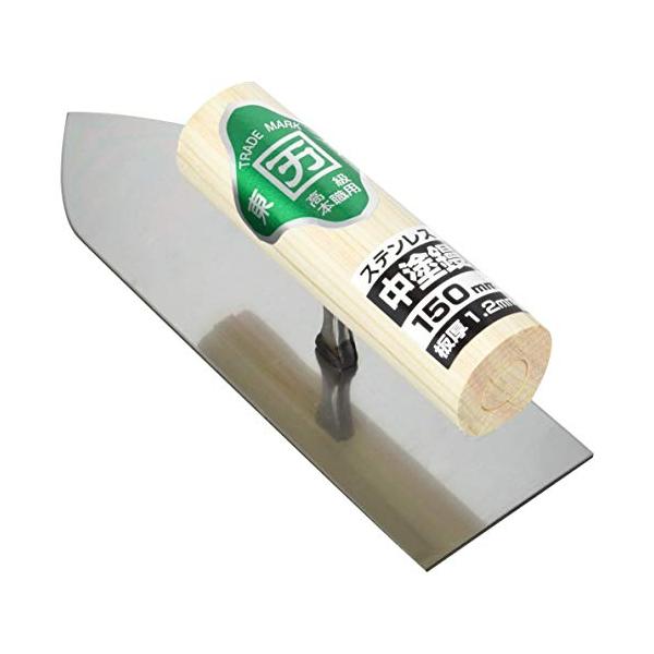 -/150mm/-・Size:150mm・ステンレス製 中塗コテ・全長:約150mm・厚み:約1.2mm