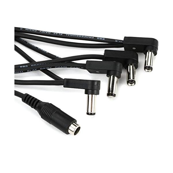 4分岐ブラック/-/DC-4-90F・パッケージ個数:1・定評のあるEBSのスプリットDCケーブル・一台のアダプターから4台のエフェクターに電源の供給を可能にするケーブルです・入力側：バレルコネクター（ストレート型メス）外径5.5mm × ...