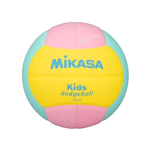 イエロー/ピンク/グリーン/-/SD20-YP・Color:イエロー/ピンク/グリーンPatternName:単品・パッケージ個数:1・小学校用・円周61~63cm 重量約160g・スマイルボール 軽量ドッジボール2号球・EVA素材の発砲度...