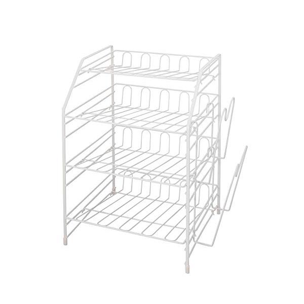 p_シンク下フライパンラック4段ホワイト/シンク下収納/811000649・Size:シンク下収納Style:p_シンク下フライパンラック4段・パッケージ個数:1・材質:(本体)スチール(ゴム脚)PVC・生産国:中国・梱包サイズ:11x32...