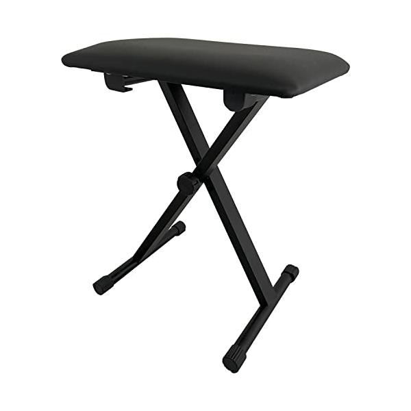 他サイト： KC キョーリツ キーボードベンチ (ピアノ椅子) 3段階高さ調整 折りたたみイス ブラック KBBC-01/BKの商品画像