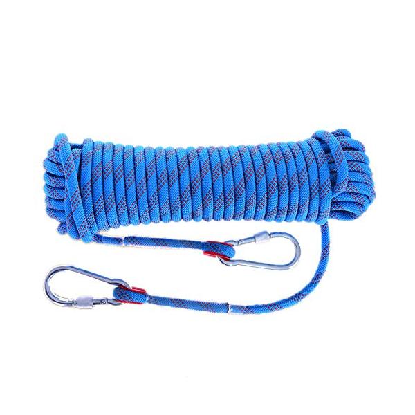 他サイト： ロープ 10mm 耐荷重2100kg 10M ガイロープ キャンプ ポリエステル カラビナ付き テントロープ 防災 安全 アウトドア活動アクセサの商品画像