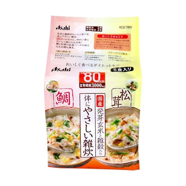 他サイト： スリムアップスリム リセットボディ 体にやさしい鯛&amp;松茸雑炊 5食入 アサヒグループ食品の商品画像