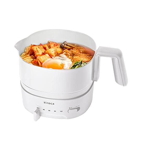 他サイト： シロカ おりょうりケトル ちょいなべ [リニューアルモデル/湯切り機能付/モード切替付/丸洗い可/無段階温度調整/容量1L/電気ケトル] SK-の商品画像