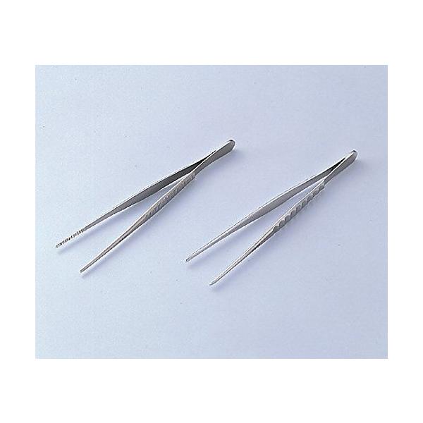 外科ピンセット-/全長(mm):180/STA-3・パッケージ個数:1・事業者向け商品です・入数 1本・仕様：細筋無鈎(細筋は握り部分の滑り止めの形状です。)・全長（mm）：180・材質：ステンレス（SUS304）