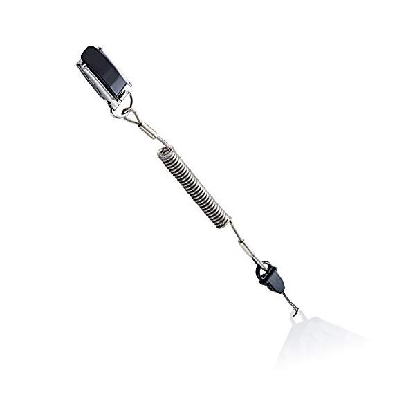 他サイト： エレコム ストラップ クリップタイプ 携帯 スマホ クリップタイプ メタルクリップ [20cm~50cmまで伸びるステンレスワイヤー] ブラックの商品画像