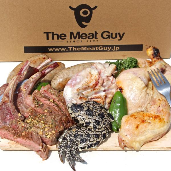 [商品名] 極 インパクト絶大！BBQセット[内容量]・ワニつめ肉 1個・スパイシーソーセージ 5本・チキンレッグ 4本・ラムチョップ 5本・サーロインブロック 1kg[原産国・原材料] 各商品ページをご確認ください[賞味期限] 別途商品ラ...