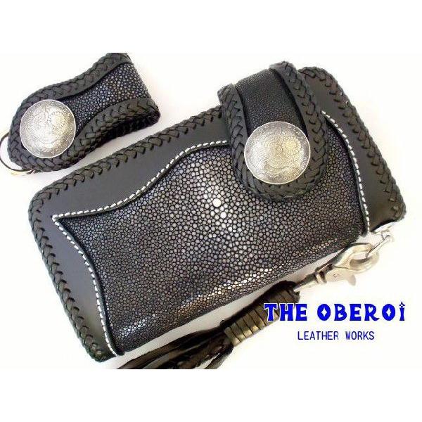 最先端 【希少】スティングレー エイ革 バイカーズウォレットチェーン