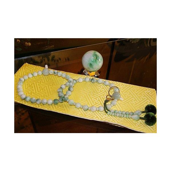 国産翡翠　念珠 楽天市場】糸魚川翡翠数珠 本翡翠数珠 片手念珠 糸魚川翡翠