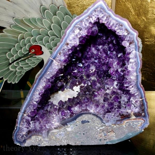アメジスト結晶置物 約20cm theory xyz アメジスト 原石 ドーム 水晶 共生 群晶 4kg 紫水晶 置物