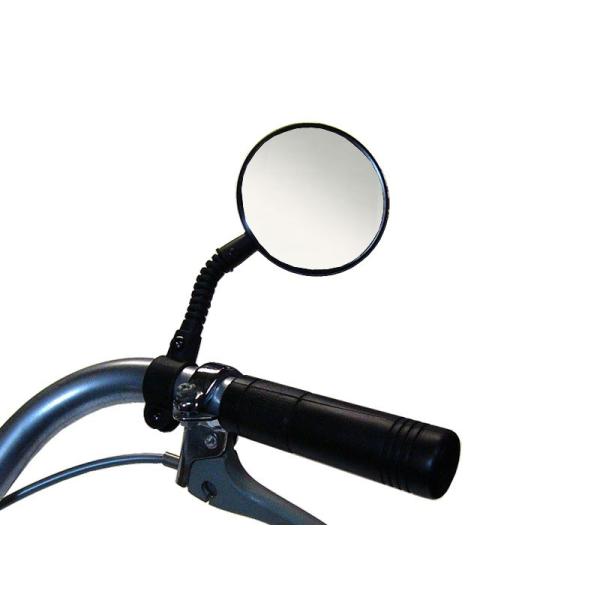 自転車用ミラー。後方確認で事故防止。自由自在に角度が変えられます。全長：190mmミラー部サイズ：直径70mm重量：34g対応ハンドル径：φ22.2mm