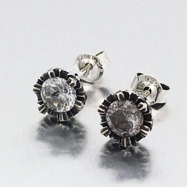 ピアス シルバー925 メンズ シルバーアクセサリー ジルコニアピアス Silver925 デザインピアス RL813 キュービックジルコニア