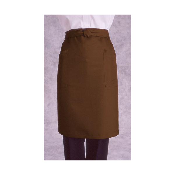 ソムリエエプロン こげ茶　64cm丈 カフェエプロン　業務用前掛け サロンエプロン