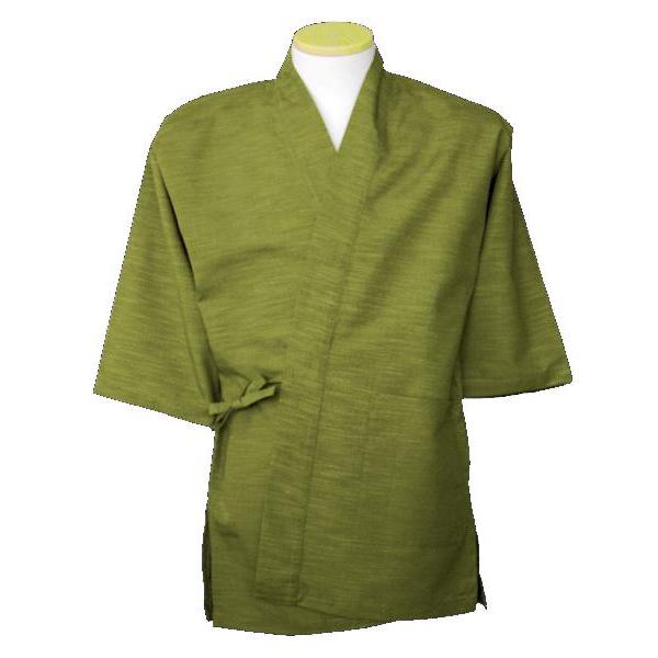 作務衣上着　うぐいす色　上着 まとめ買い割引　サムエさむえ業務用作務衣通販男女兼用S〜LL
