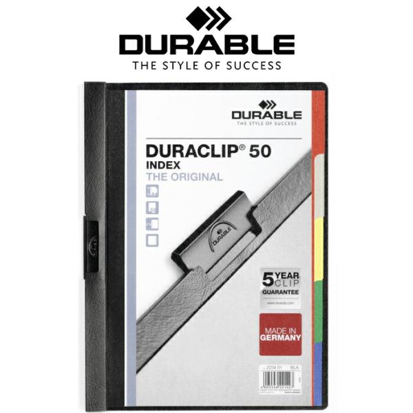 DURABLE DURACLIP INDEX 50 デュラブル デュラクリップ インデックス 50 A4 3冊までポスト投函OK おしゃれ ヨーロッパ 文房具 オフィス用品 ファイル 文具
