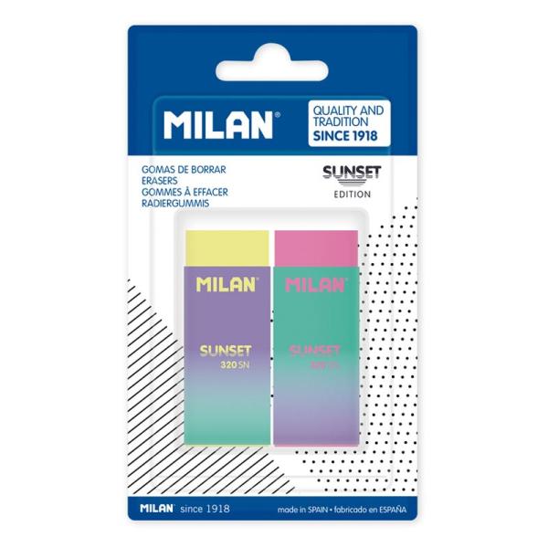 MILAN ミラン 消しゴム セット No.320 サンセットシリーズ おしゃれ かわいい ヨーロッパ 文房具 文具 けしごむ ケシゴム プレゼント SUNSET 可愛い