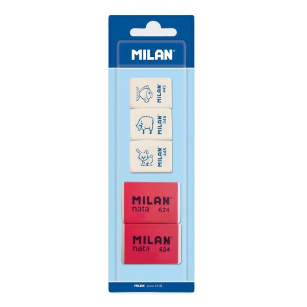 MILAN ミラン 消しゴム セット No.445＋No.624 おしゃれ かわいい ヨーロッパ 文房具 文具 けしごむ ケシゴム プレゼント 可愛い シンプル