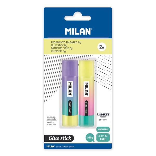 MILAN ミラン サンセットシリーズ スティックのリ 2本セット おしゃれ かわいい ヨーロッパ 文房具 文具 のり ノリ 可愛い スタイリッシュ シンプル