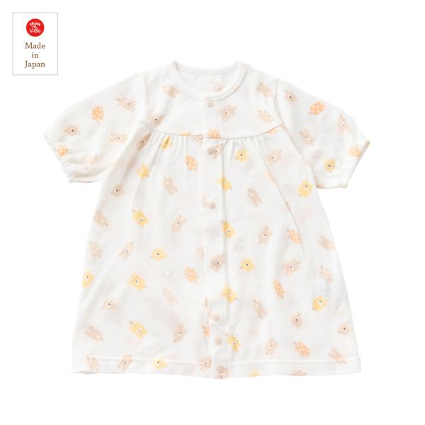 ●サイズ　50-60cm　●カラー　ベージュ●素材　　リラックス天竺 アイスクリーム柄●品質　綿100%　●日本製●夏向けの天竺素材です。柔らかく仕上がる特殊な編みかたをしています。●赤ちゃんが自然に足を広げた形に添ったAラインのゆったりし...