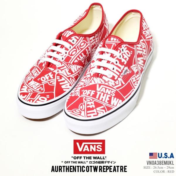 Vans バンズ スニーカー メンズ Authentic オーセンティック レッド 赤