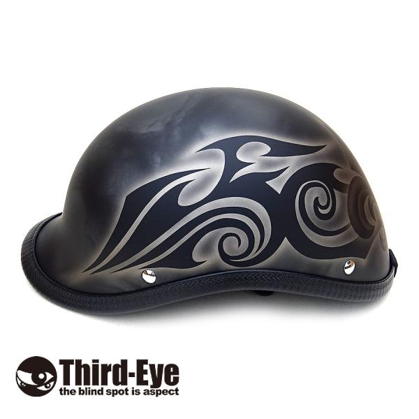 美品Third-Eyeサードアイ半帽ベッカーマットブラック半ヘル半キャップ黒 バイク ヘルメット ハーフキャップ ベッカー マットブラック BC