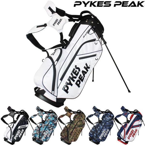 K104 美品 PYKES PEAK パイクスピーク スタンドキャディバッグ PYKES PEAK (パイクスピーク) キャディバッグ 軽量 ゴルフバッグ