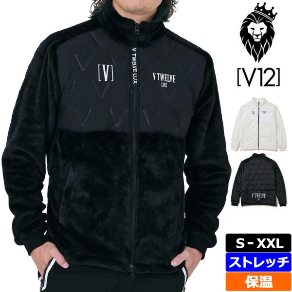 V12 ゴルフ メンズ 長袖 ジャケット フリース×中綿キルティング 