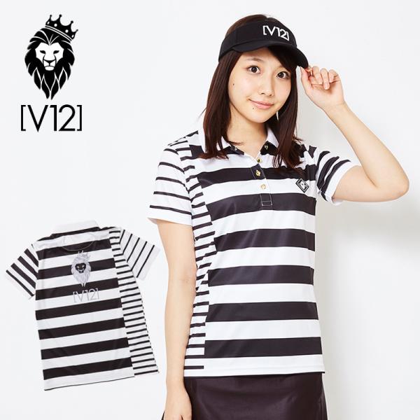 V12 ゴルフ ヴィ・トゥエルヴ レディース CRAZY BORDER 半袖