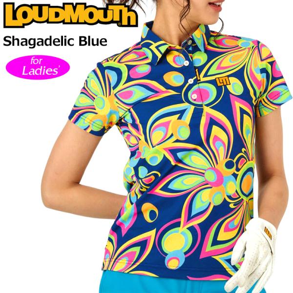 ラウドマウス レディース 半袖 ポロシャツ Shagadelic Blue シャガデリック ブルー 763652(075) 【メール便発送】【新品】日本規格 SAAR ゴルフウェア Loudmouth APR1 LOUDMOUTH（ラウドマウスゴルフ） ラウドマウス レディース 半袖