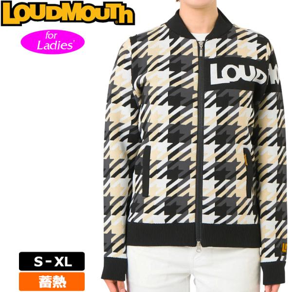 ラウドマウス レディース ニット ジャケット Black ブラック 772752(998) 蓄熱 保温 防寒 日本規格【新品】RCBR Loudmouth アウター ブルゾン フルジップ ゴルフウェア LOUDMOUTH（ラウドマウスゴルフ） ラウドマウス レディース ニット