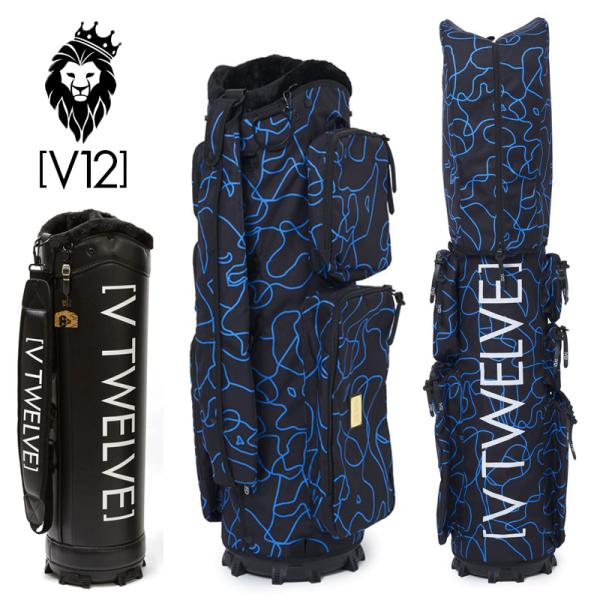 ★新品★V12 9.5型 キャディバッグ ベースバッグ　男性用 V12（ヴィ・トゥエルヴ） ゴルフ 9.5型 キャディバッグ O/L CAMO BLACK