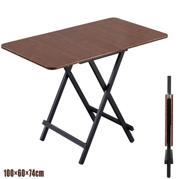●カラー：ブラウン●組み立てサイズ（約）：幅100cm×奥行60cm×高さ74cm●シンプルなデザインで、パソコンデスクとしてはもちろんダイニングデスクとしても便利です。●天板は汚れにくい丈夫な合成樹脂化粧繊維板を採用しています。雑巾一拭き...