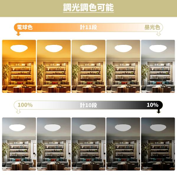 LEDシーリングライト 無段階調光 調色 28W 3080ml 2700-6500k 6-8畳