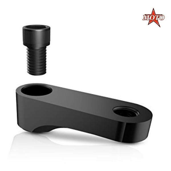 ■商品仕様■カラー：ブラック素材：亜鉛ダイキャスト部品構成：・本体、・キャップスクリューM10(ピッチ1.25)車種に適合するかを、事前によくご確認下さい。ミラーを見やすい位置に45mmオフセットし、快適な視界の確保だけでなく、ネジが合えば...